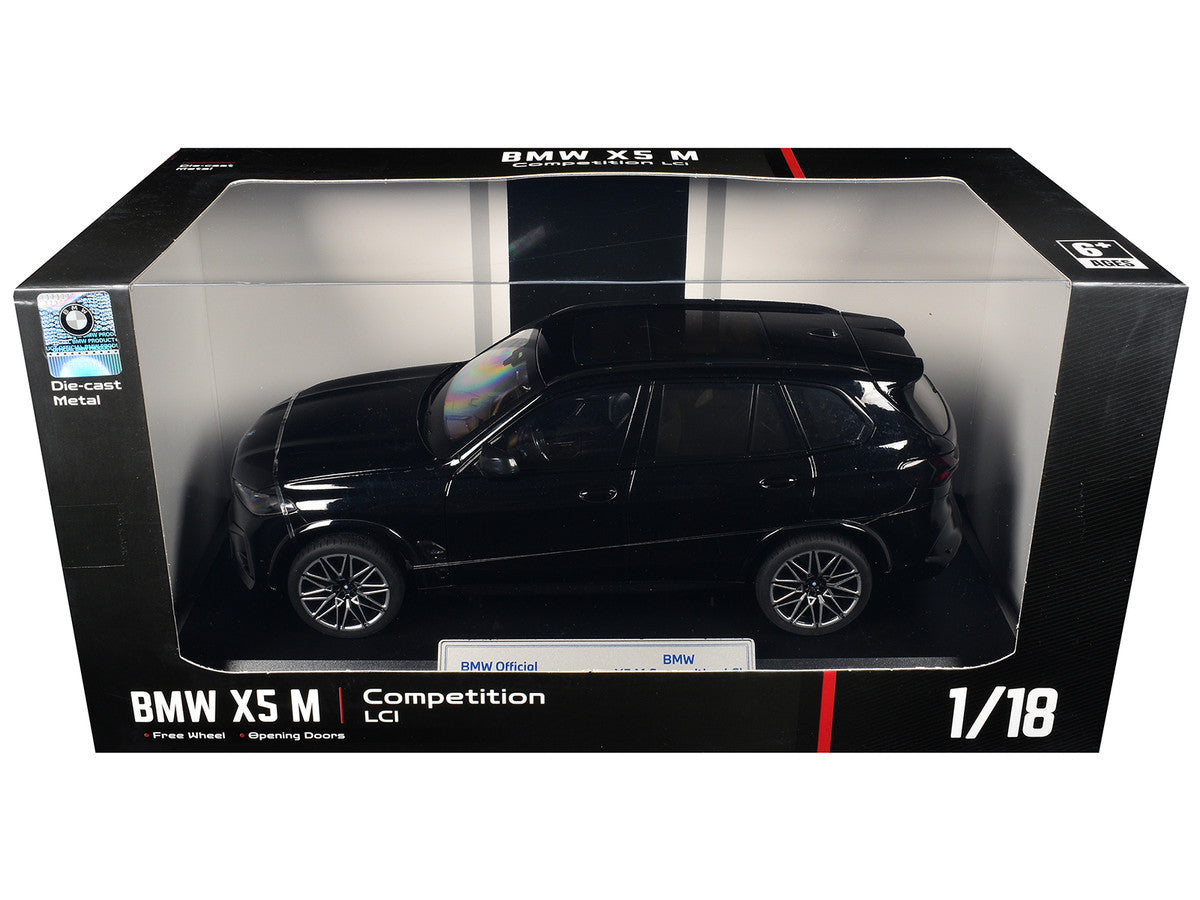 BMW X5 M Competition LCI Black Metallic with Moonroof 1/18 Diecast Model Car by Heimanba