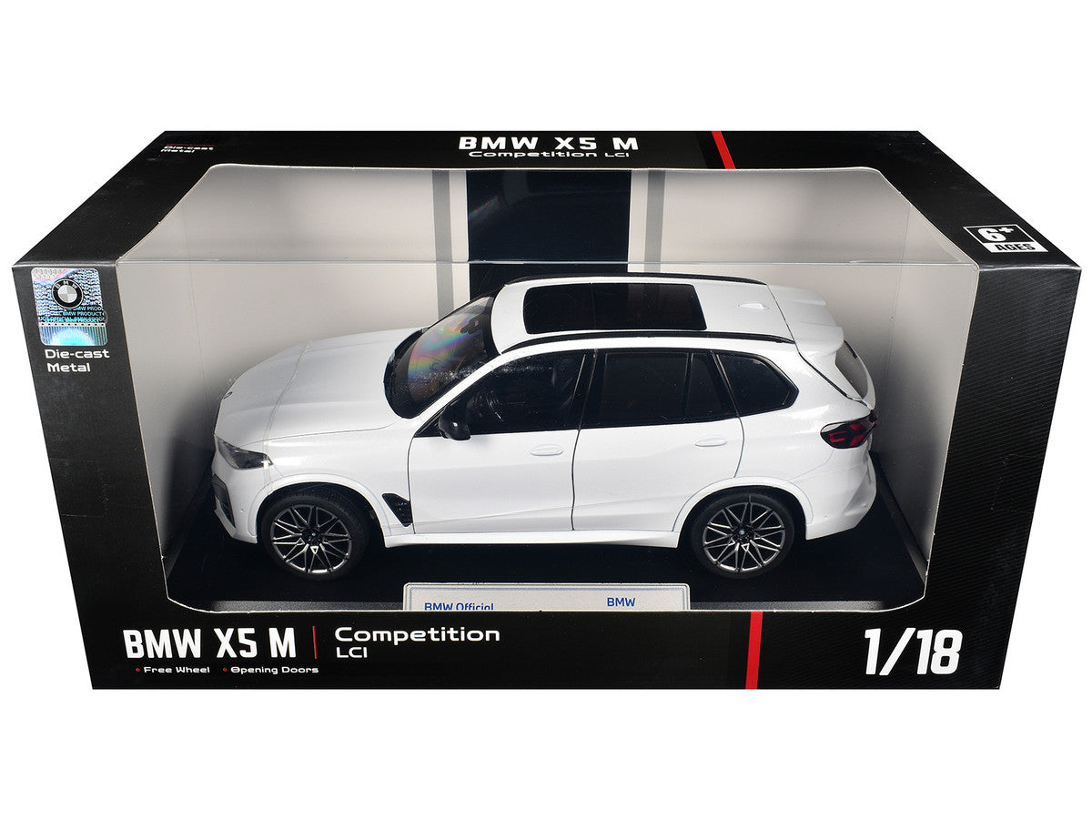 BMW X5 M Competition LCI White Metallic with Moonroof 1/18 Diecast Model Car by Heimanba