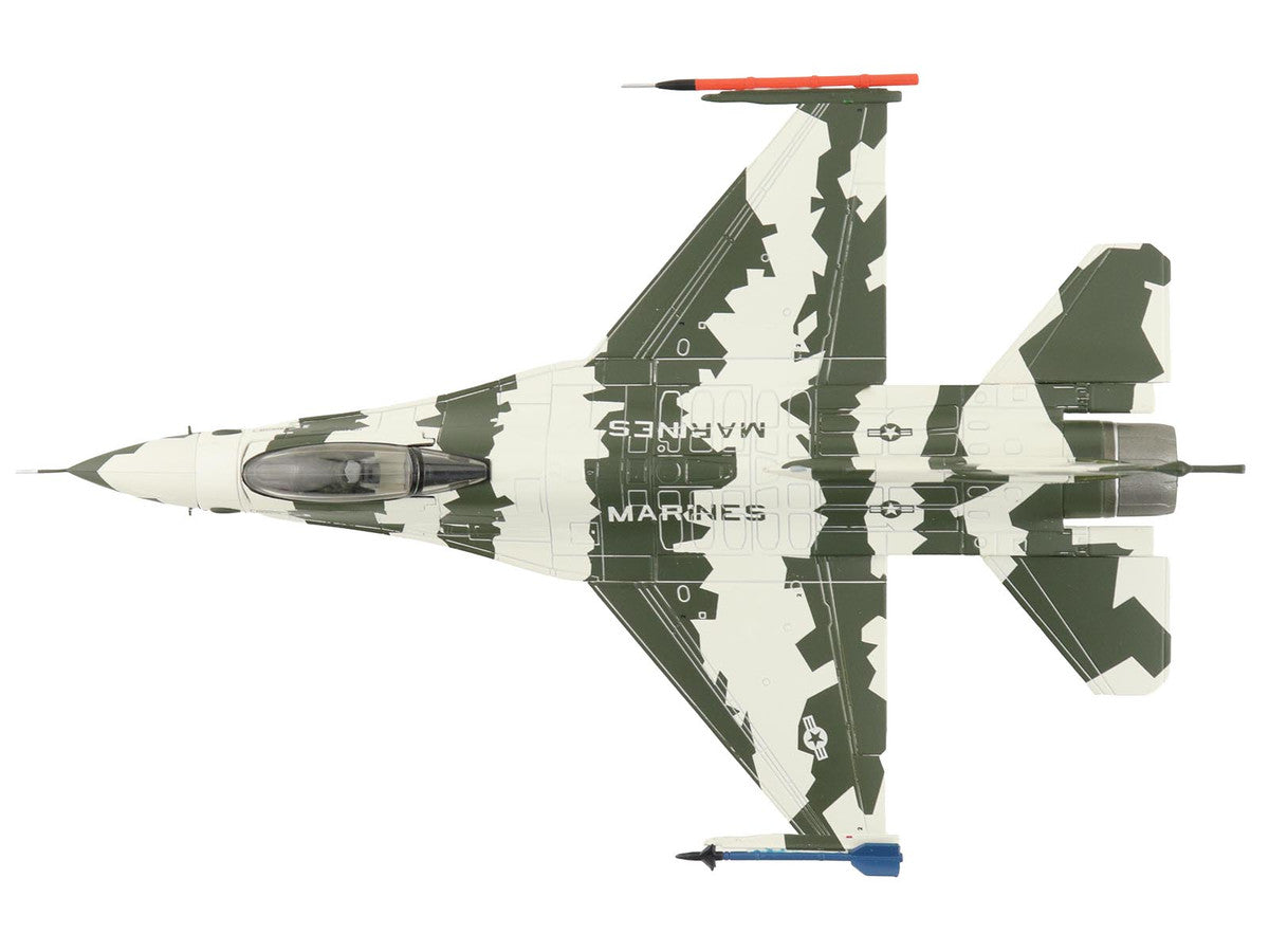 General Dynamics F-16N Fighting Falcon Fighter Aircraft "163269 U.S. Navy Fighter Weapons School" (1990s) United States Marine Corps "Air Power Series" 1/72 Diecast Model by Hobby Master