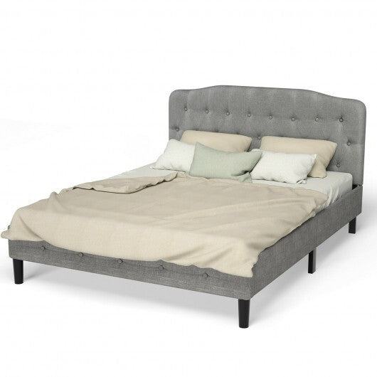 Queen Upholstered Headboard with Adjustable Heights-Light Gray - Color: Light Gray - Size: Queen Size