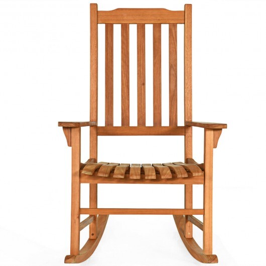Outdoor Rocking Chair Single Rocker for Patio Deck - Color: Natural