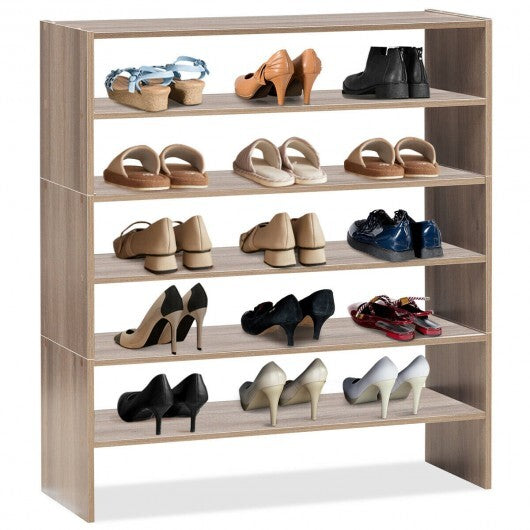 3 Pieces 31-Inch Stackable Multi-Shape Shoe Rack-White