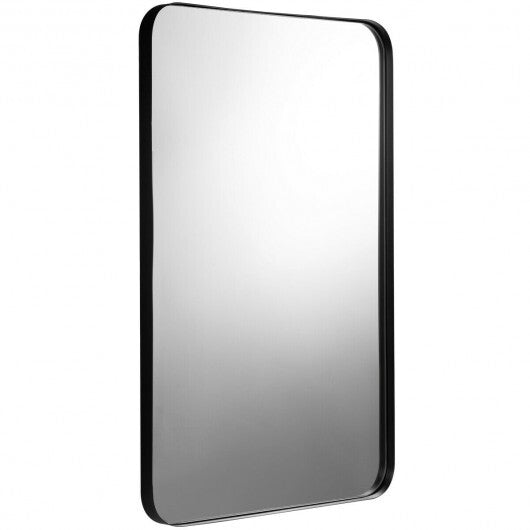 32 Inch x 20 Inch Metal Frame Wall-Mounted Rectangle Mirror-Golden