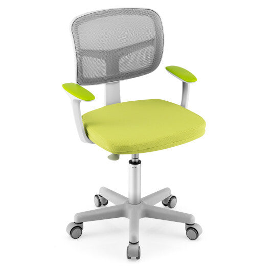 Adjustable Desk Chair with Auto Brake Casters for Kids-Blue
