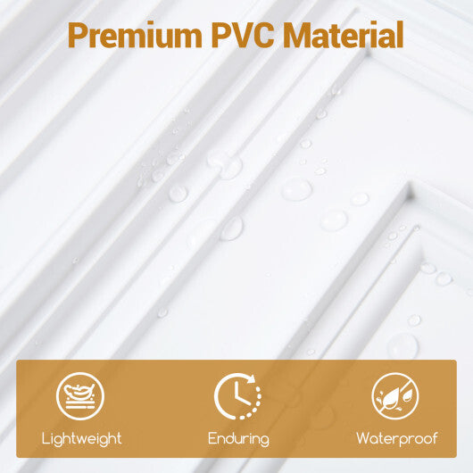 Drop Ceiling Tiles 24" x 24" PVC Ceiling Panels with 3D Decorative Patterns 24-Pack-White