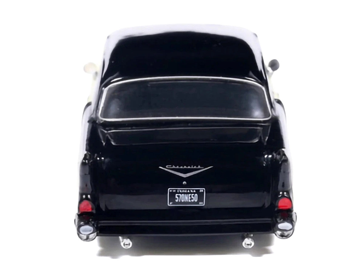 1957 Chevrolet One-Fifty Lowered Colonial Cream and Onyx Black 1/64 Diecast Model Car by IXO Models