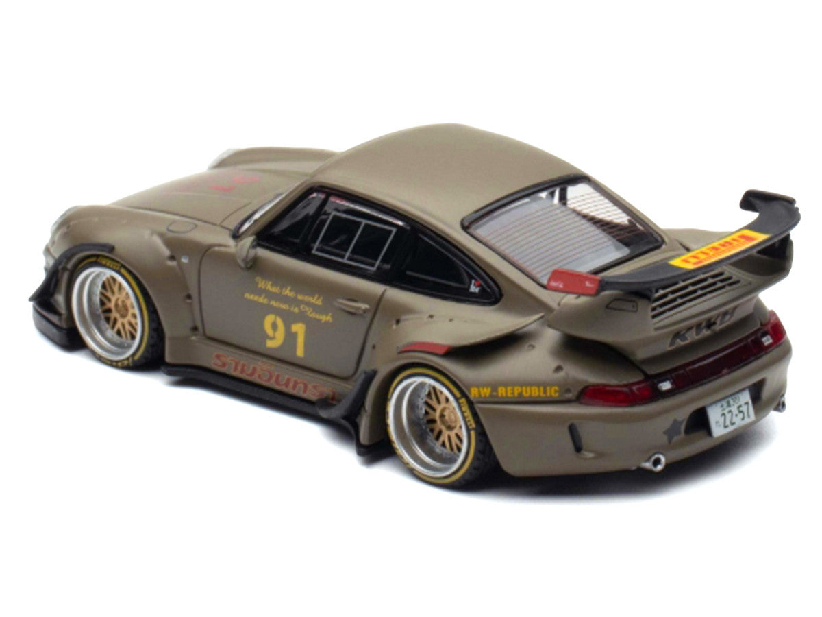 RWB 993 #91 Matt Green with Graphics 1/64 Diecast Model Car by Ignition Model