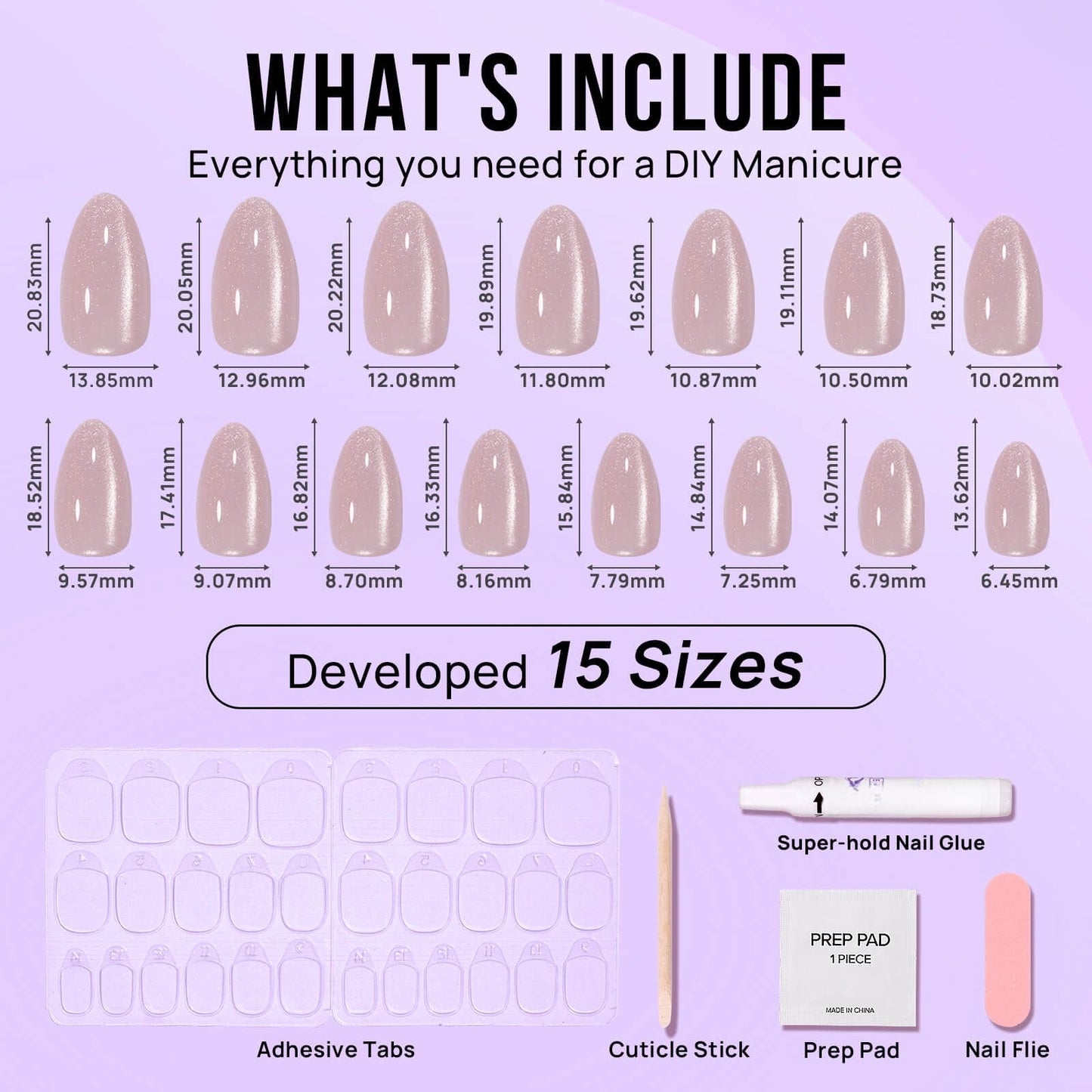 Aurora Cat Eye Almond Nails - Press On Nails | Long Lasting & Reusable