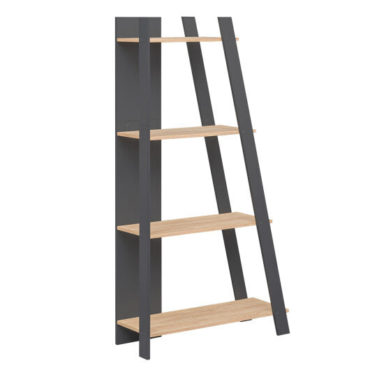 4-Tier Modern Bookshelf Wooden Vertical Display Book Shelf for Small Space-White