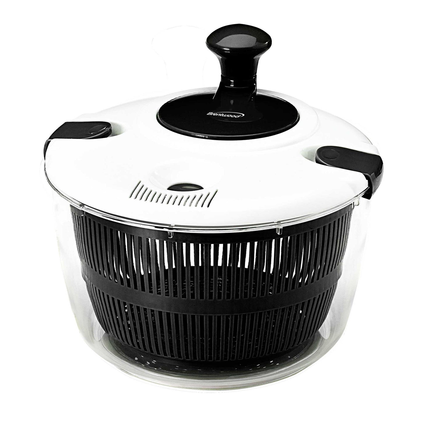 Brentwood 5 Quart Salad Spinner in Black with Serving Bowl