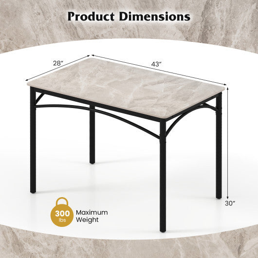 Rectangular Modern Sintered Stone Dining Table for 4 People-Grey
