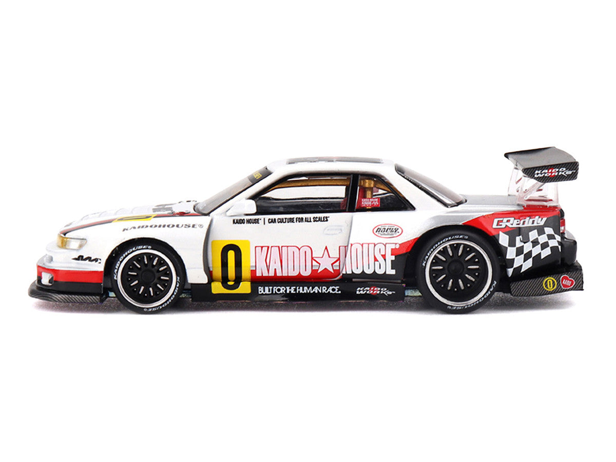 Nissan Silvia S13-R "Circuit Spec V1" RHD (Right Hand Drive) White with Graphics (Designed by Jun Imai) "Kaido House" Special 1/64 Diecast Model Car by Mini GT