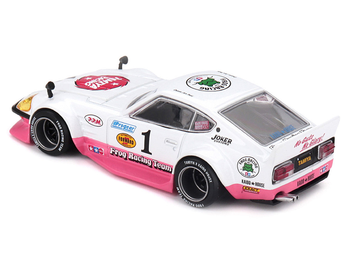 Nissan Fairlady Z RHD (Right Hand Drive) #1 "Tamiya Racing - Frog Racing Team" White and Pink (Designed by Jun Imai) "Kaido House" Special 1/64 Diecast Model Car by Mini GT