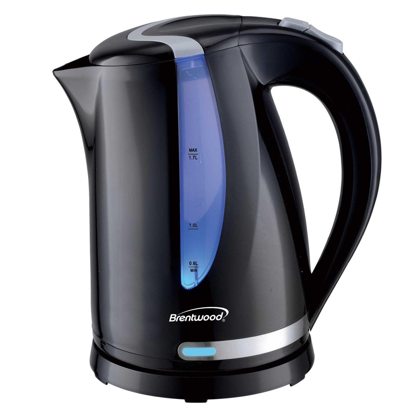 Brentwood 1.7L 1100W 360 Cordless Electric Kettle in Black with Concealed Stainless Steel Heating Element