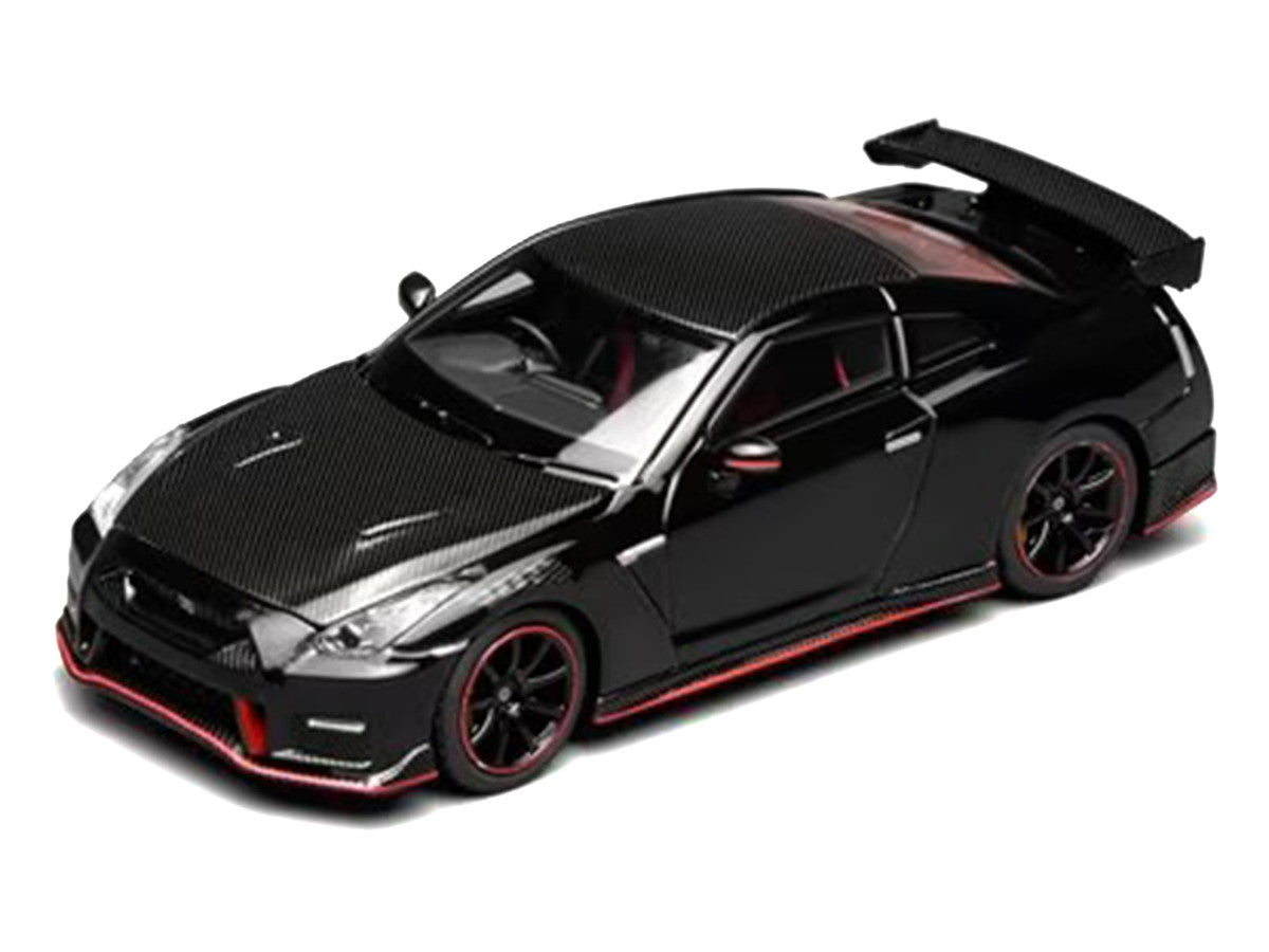 2022 Nissan GT-R Nismo (R35) RHD (Right Hand Drive) Meteor Flake Black Pearl with Carbon Hood and Top "Senior 64" Series 1/64 Diecast Model Car by MotorHelix