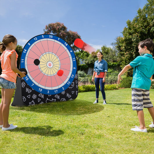 Large Dart Board for Kids with 4 Kick Balls-Red