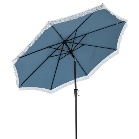 9 FT Patio Umbrella with Sun-Protective Canopy for Patio Garden Pool-Beige