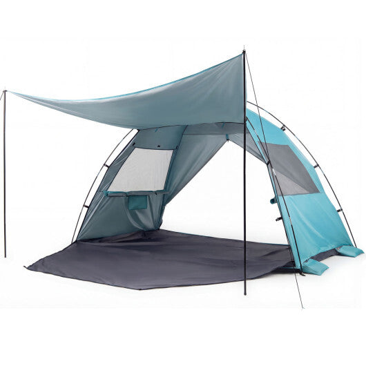 Beach Tent Sun Shelter with Canopy Pop-Up Easy Setup UPF50+ Sun Protection-Green