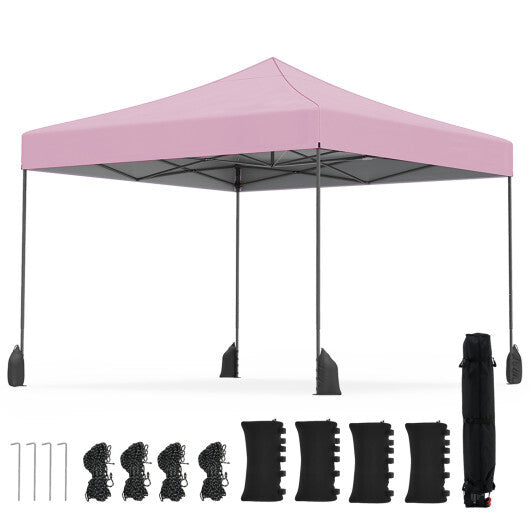 9.5 x 9.5 Feet Pop up Canopy Tent with Adjustable Heights-Green