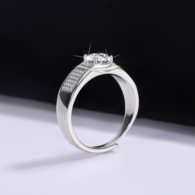 D Color Moissanite Starry Men's Ring