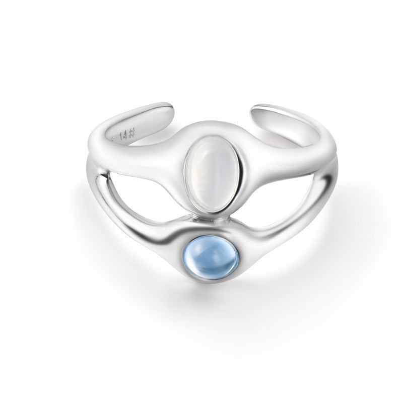 Japanese And Korean Streamer Wave Moon Shadow Single Layer Double-layer Ring French Exquisite Niche