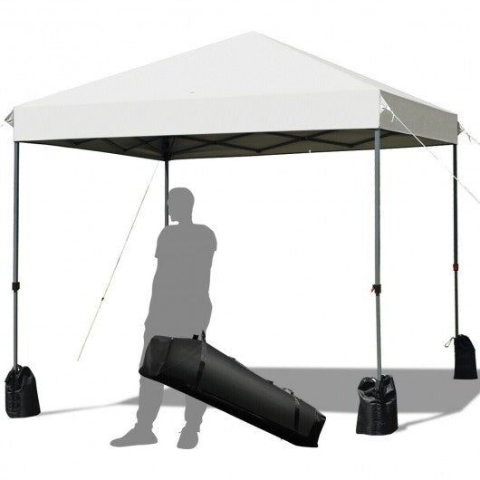 8'x8' Outdoor Pop up Canopy Tent w/Roller Bag-Blue