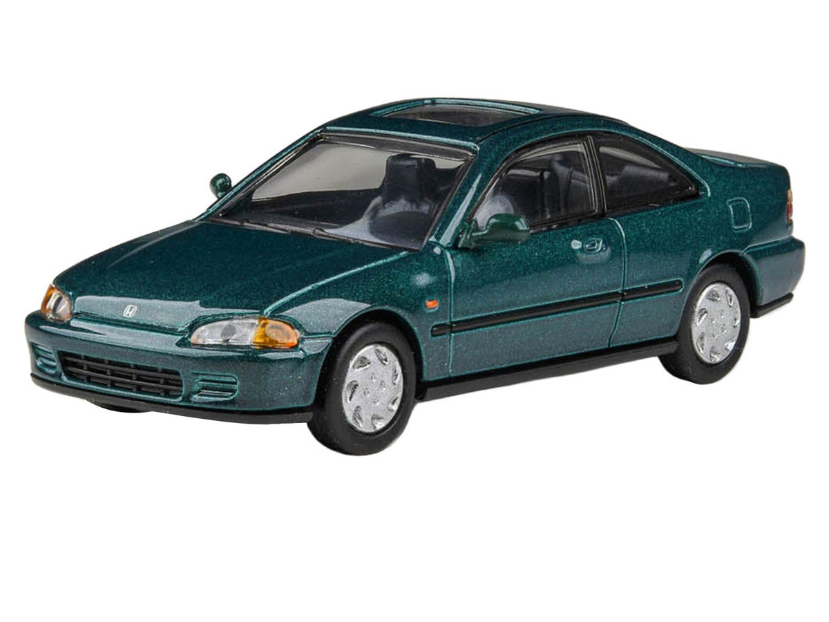 1995 Honda Civic Coupe EJ1 Paradise Blue Green Metallic with Sunroof 1/64 Diecast Model Car by Paragon Models