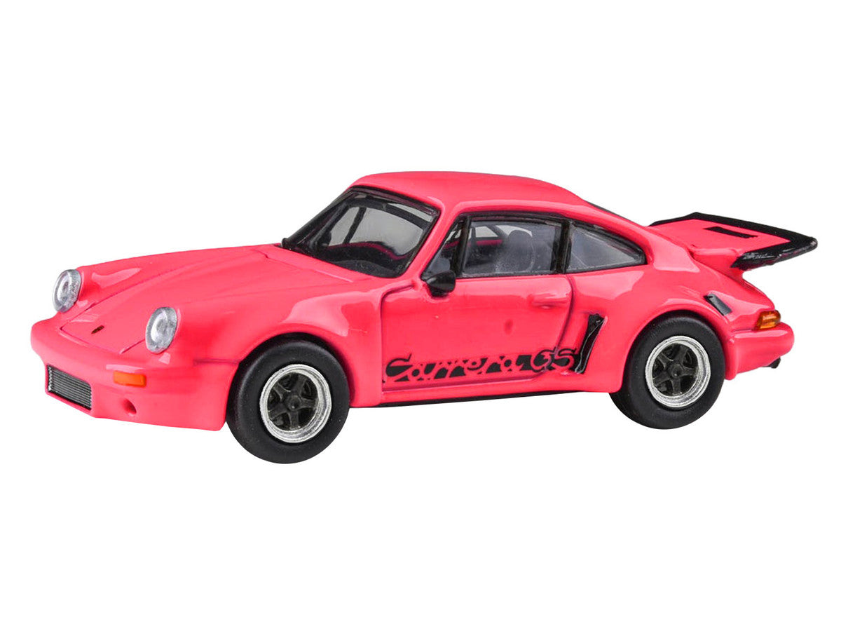 1974 Porsche 911 Carrera RSR 3.0 Fuchsia with Black Stripes 1/64 Diecast Model Car by Paragon Models