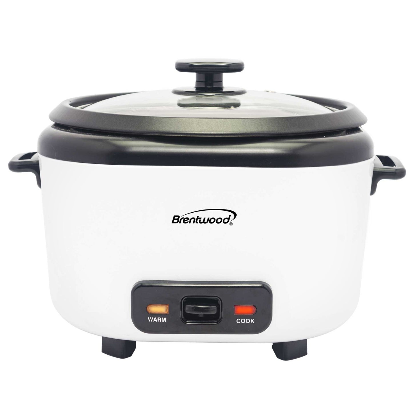 Brentwood 20 Cups Cooked Rice Cooker with Steam Tray in White
