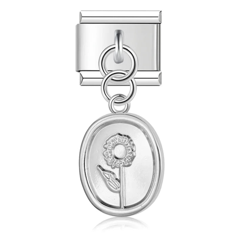Hapiship 9mm Width Original Daisy Unicorn Angel Cup Santa Claus Italian Charm Fit Bracelet Stainless Steel Jewelry Making DJ050