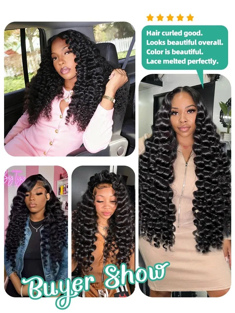 13x6 HD 38 42 Inch 200% Loose Deep Wave Curly Lace Front Human Hair Wigs 13x4 Lace Frontal Raw Brazilian Remy Hair Wig