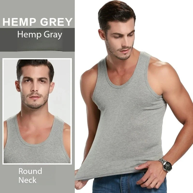 2026 New Men's Summer Lightweight Cotton Tight Vest Sports Casual Family Pajamas Outdoor Tight Top Breathable Quick Drying Vest
