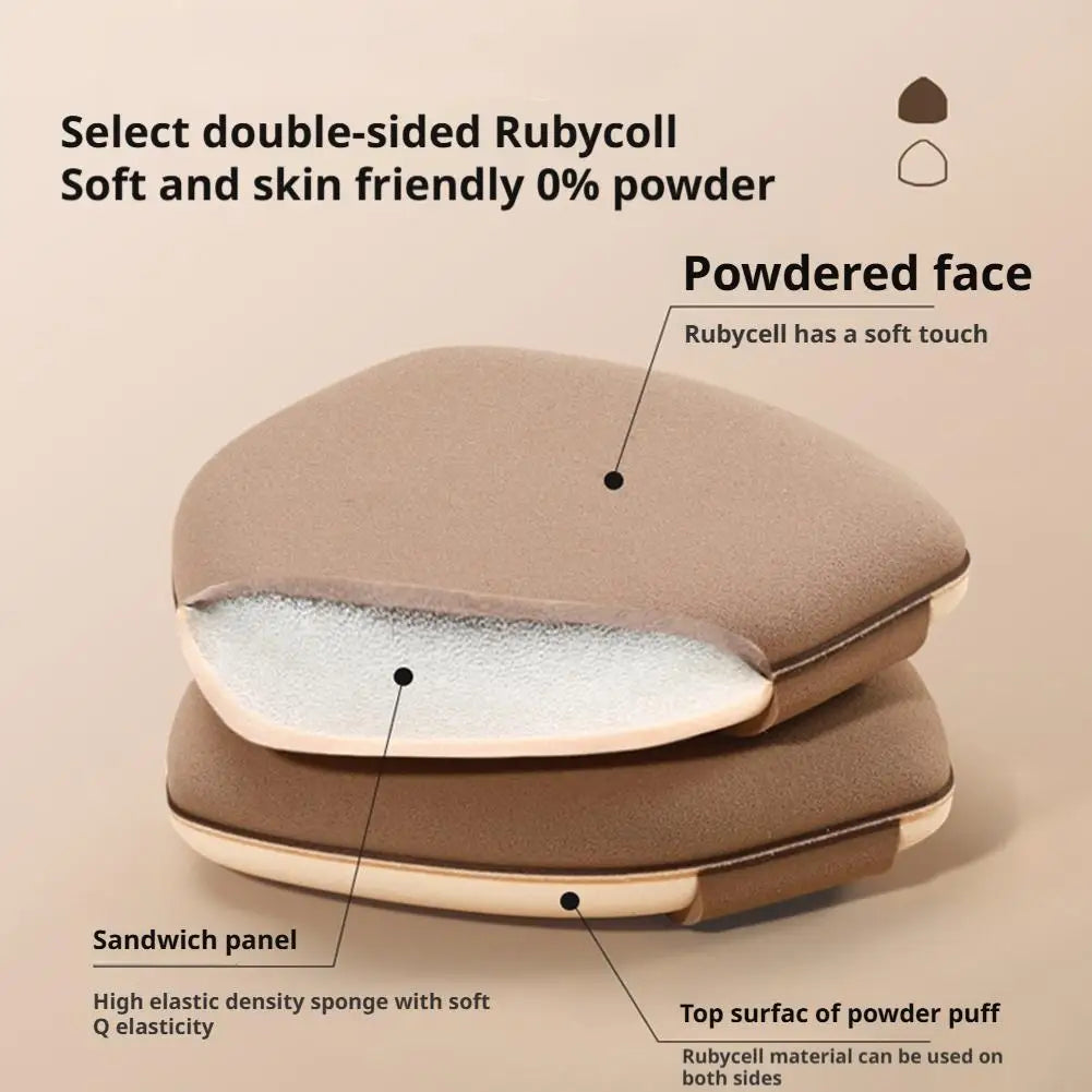 2pcs Dual-Sided Milk Coffee Makeup Sponge, Ultra Soft & Non-Absorbent Foundation Blender for Wet or Dry Use, Beauty Egg