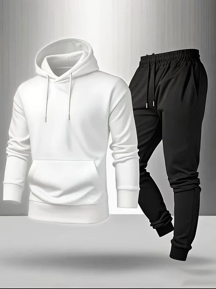 Men's Tracksuit Casual Hoodies Sweatshirts Suit Outdoors Gym Sports Jogging Clothing Autumn Winter Fashion Sweatpants 2 Pcs Sets
