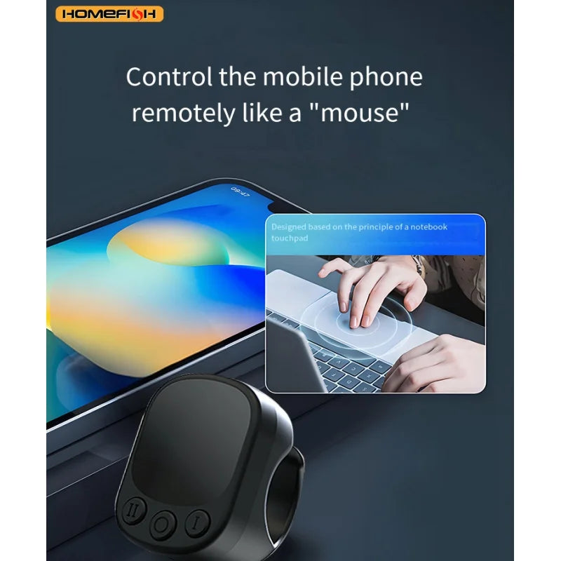 Mouse Ring Remote Control with Touchpad,Smart Automatic Screen Clicker Device,Continuous Clicker,Scrolling Ring Remote Control S