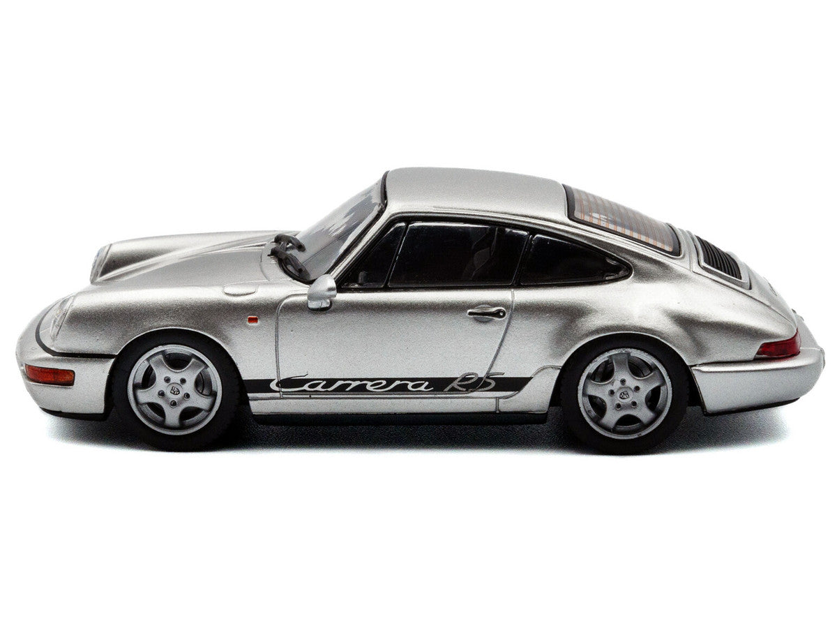 1994 Porsche 911 (964) RS Silver Metallic with Black Stripes 1/43 Diecast Model Car by Solido