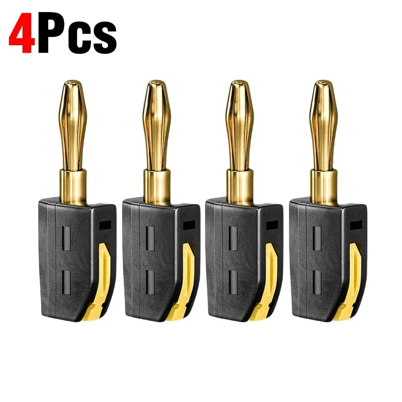 1-6PCS Portable 32A 4mm Banana Plug Solderless Quick Connect High Current Gold-Plated Connectors Audio Copper Speakers Amplifier