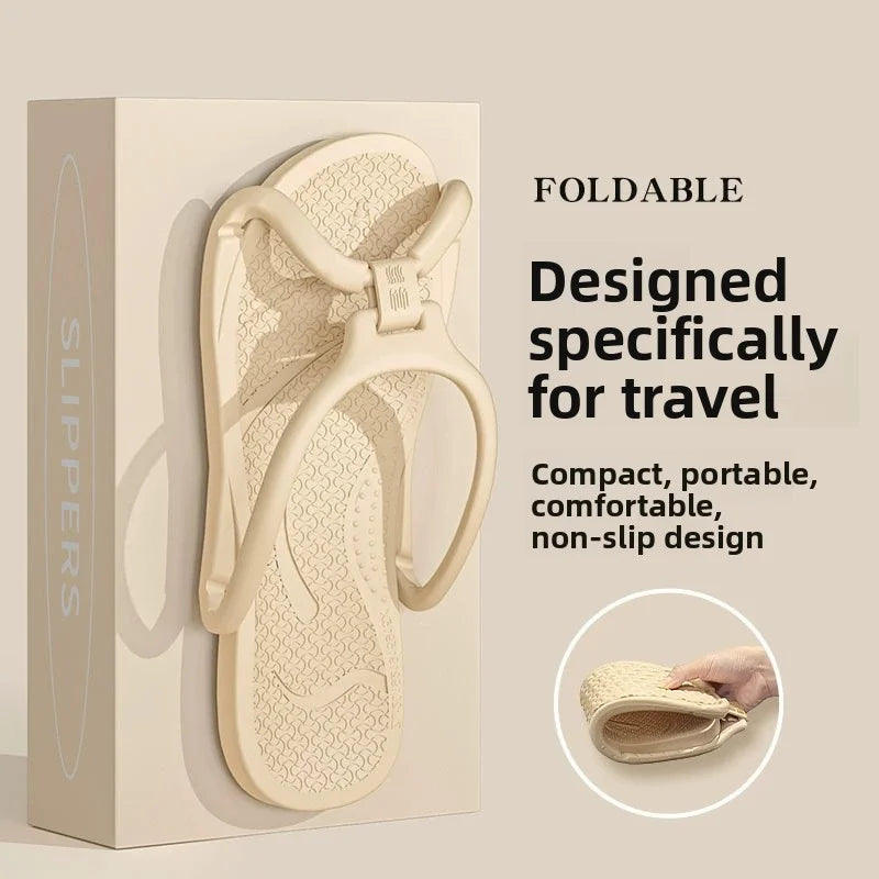 Foldable Travel Flip Flops Non Slip Lightweight Portable Slippers
