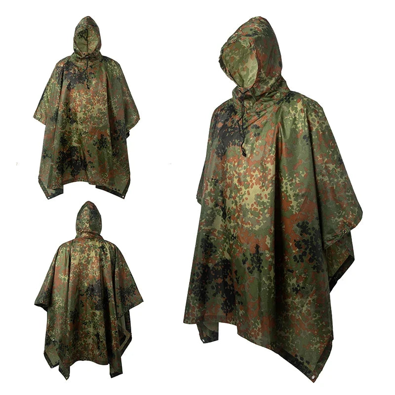 Man Military Impermeable Zipper Camo Raincoat Waterproof Rain Coat Men Raincoat Women Awning The Rain Motorcycle Rain Poncho
