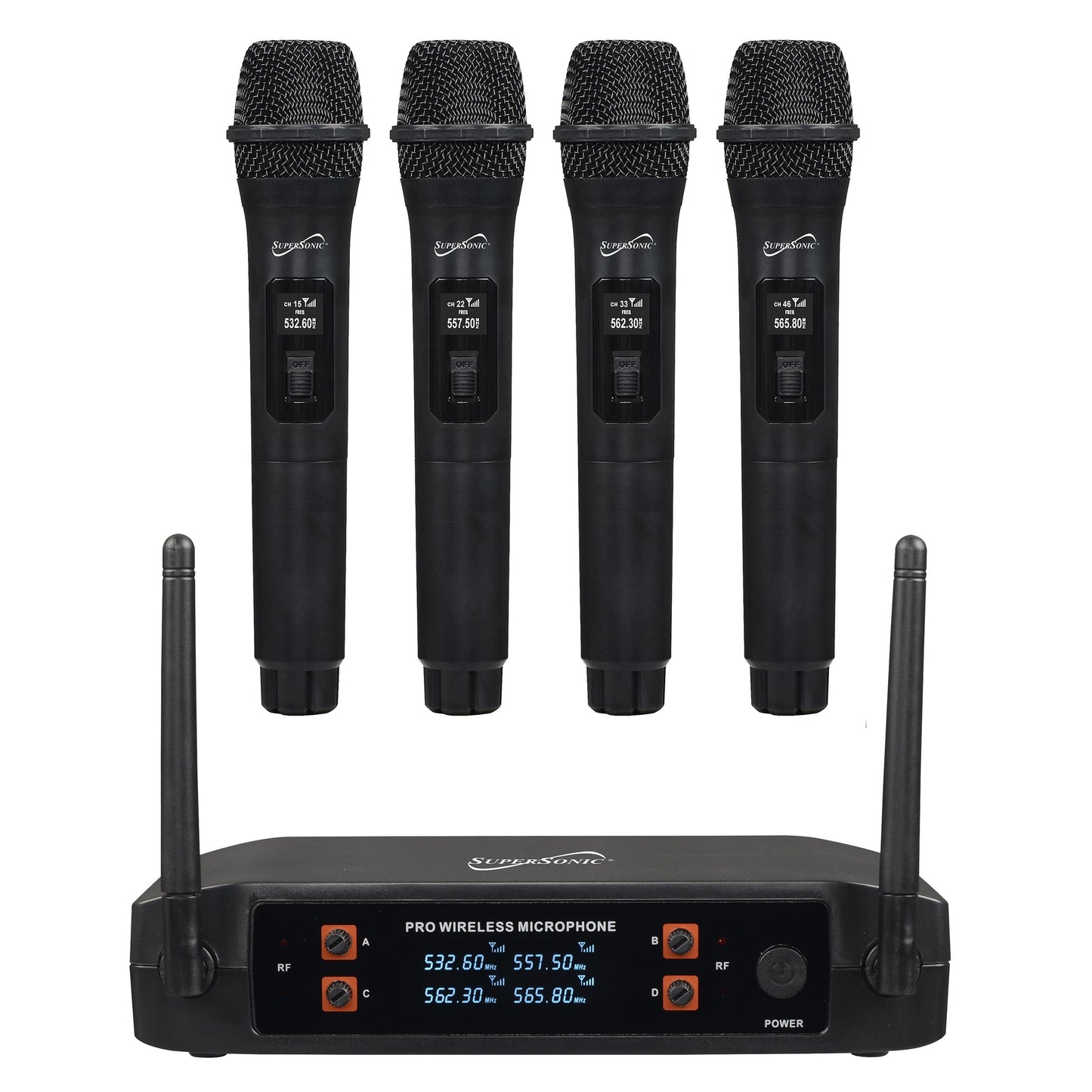 SuperSonic 2.4G 4 Channel Wireless Microphone System