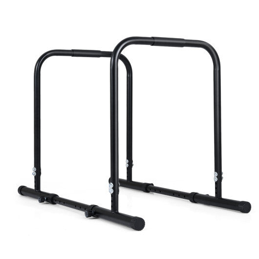 Adjustable Dip Bar Station with 660 LBS Capacity for Calisthenics and Strength Training-Black