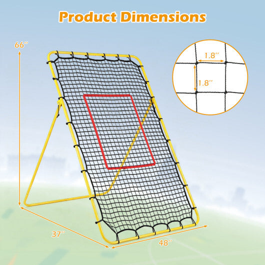 Volleyball Rebounder Net with 4 Adjustable Angles for Bumping and Spiking