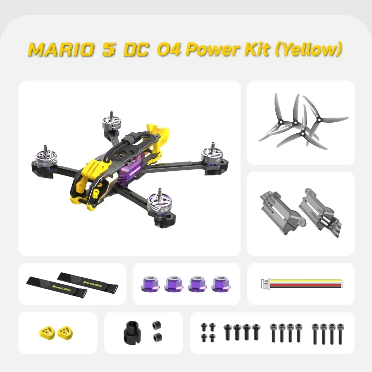 SpeedyBee Mario 5 FPV 5-Inch Drone with 6S-Lipo pro Air Unit DC/XH O4 2306.5 pro 1880KV Motor F405 V4 55A Stack Bee Storm