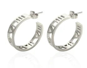 Shiny Zircon Hoop Earrings for Women Trendy Golden Stainless Steel Circle Earring Jewelry Pendientes