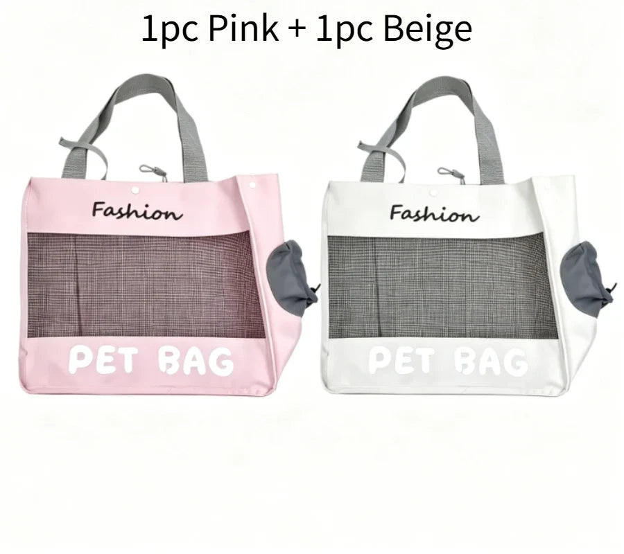Fashion Portable Pet Tote Bag Breathable Mesh Cat Dog Shoulder Bag Outdoor Travel Handbag Small Puppy Kitten Transport Bag