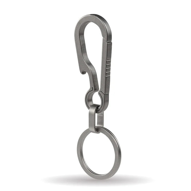 1PC Titanium Alloy Keychain Tiranium Buckle Key Ring Car Accessor Waist Hanging Chain Ring Buckles Opener EDC Outdoor Tool