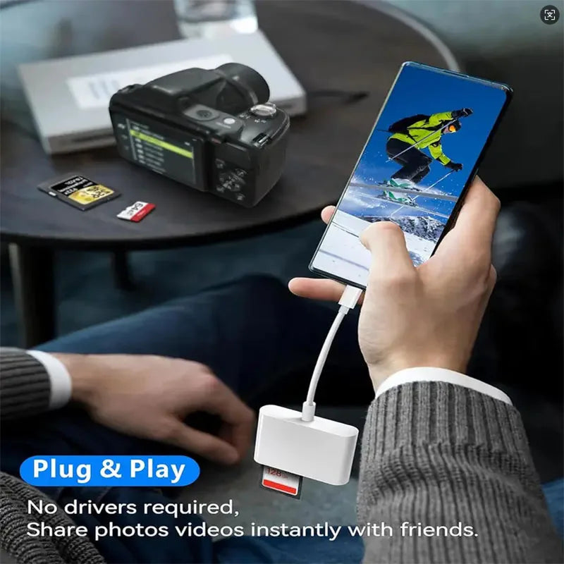 USB C To SD/TF Memory Card Reader, 3-in-1 USB C Card Read Compatible With iPhone 15 Pro iPad Mac MacBook Laptop Android,PC & Acc