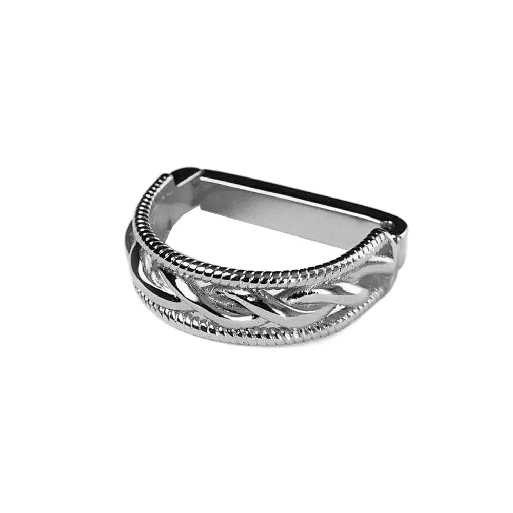 Creative Alloy D-shaped Tie Buckle Cuff Links Shirt Tie Pin Twists Tie Clip Accessories for Suit Mini Tie Knot Fixation Wedding