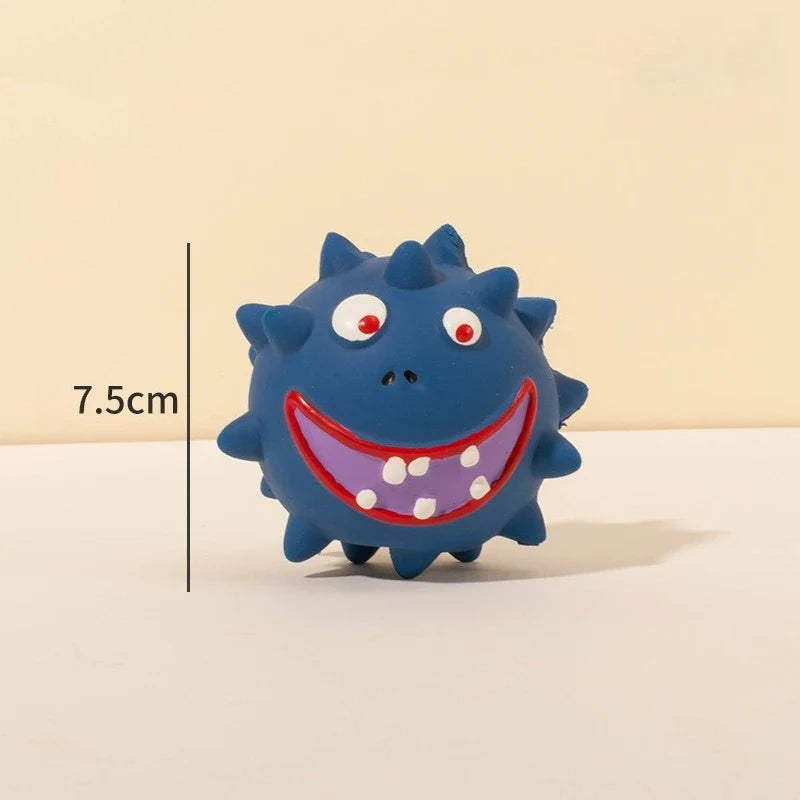 Cute Cartoon Big-Eyed Dog Sound Dog Toy Eco-Friendly Latex Interactive Pet Toy Ball Fun To Relieve Boredom