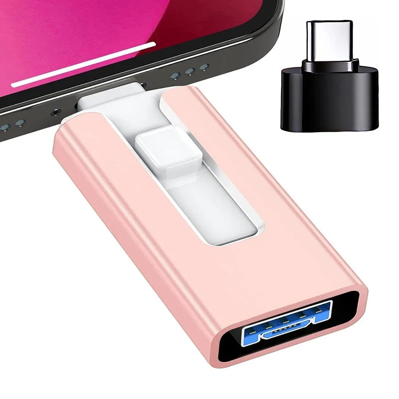 4 In1 OTG Micro USB 3.0 Flash Drive Dual purpose Android TYPE-C Pen Drive Mobile Micro USB Memory Stick Drive Free For iPhone